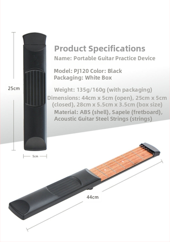 Xinrun φορητή κιθάρα τσέπης, μοντέλο έξι τεμαχίων, εκπαιδευτής δακτύλων για σχηματισμούς χεριών και μετατροπή συγχορδιών