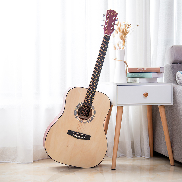 Κιθάρα από ξύλο – JIZHILIN, σώμα Basswood, πλάτη Basswood, ταστιέρα Basswood, ημι-κλειστοι μηχανισμοί κουρδίσματος