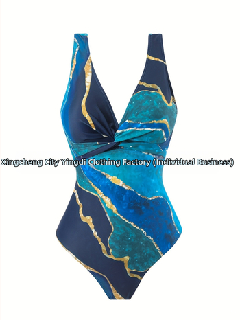 Ολόσωμο μαγιό με βαθύ V, 3D μοτίβο και φούστα διχτυωτή για ενήλικες γυναίκες· πολυεστέρας, επένδυση στήθους, χωρίς μεταλλική υποστήριξη, χωρίς μανίκια