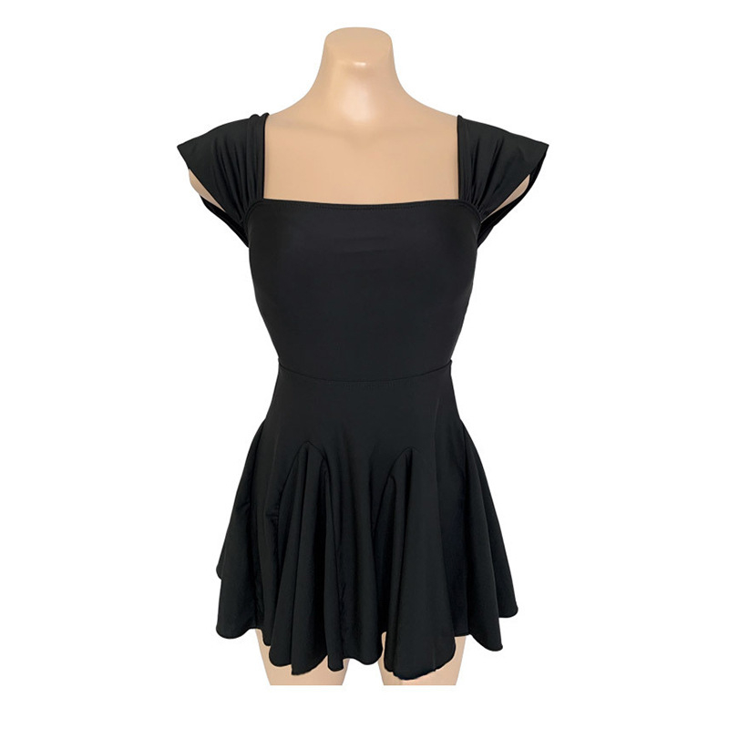 Costum de baie întreg cu talie înaltă, spate decupat, croială sexy, material nailon, cu bureți pentru bust