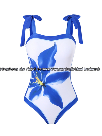 Γυναικείο ολόσωμο μαγιό, χωρίς μανίκια, με επένδυση στο στήθος, 3D φλοράλ μοτίβο, πολυεστερικό ύφασμα με επένδυση