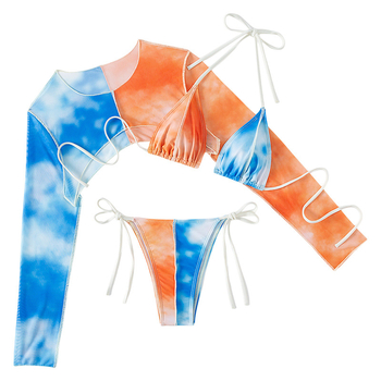 Μπικίνι τριών τεμαχίων με halter λαιμό και επένδυση στήθους – sexy ναϊλον μαγιό για παραλία και πισίνα