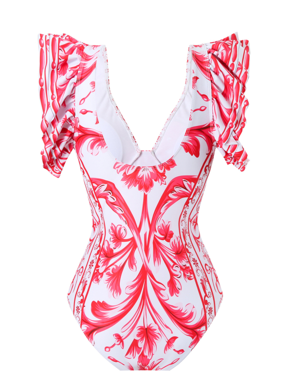 Egy darabos kontrasztos fürdőruha mellkas párnával, merevítés nélkül, poliészter-spandex anyag, francia retro stílus, strandra és termálfürdőkbe