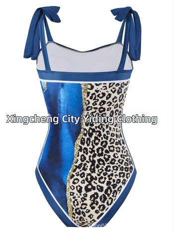 Ολόσωμο γυναικείο μαγιό με αισθησιακό μοτίβο λεοπάρ μάρμαρο, επένδυση στήθους, χωρίς μεταλλική υποστήριξη · πολυεστέρας 90%