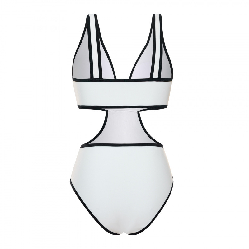 Costum de baie întreg pentru femei – design split, sexy, decupat la spate, cupe cu bureți, nylon, căptușeală poliester