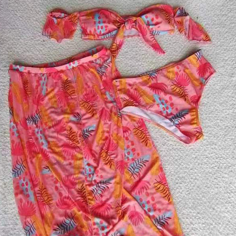 Γυναικείο μαγιό δύο τεμαχίων από πολυεστέρα, με επένδυση στήθους, χωρίς τιράντες, μπικίνι κάτω μέρος