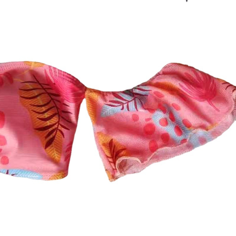 Γυναικείο μαγιό δύο τεμαχίων από πολυεστέρα, με επένδυση στήθους, χωρίς τιράντες, μπικίνι κάτω μέρος