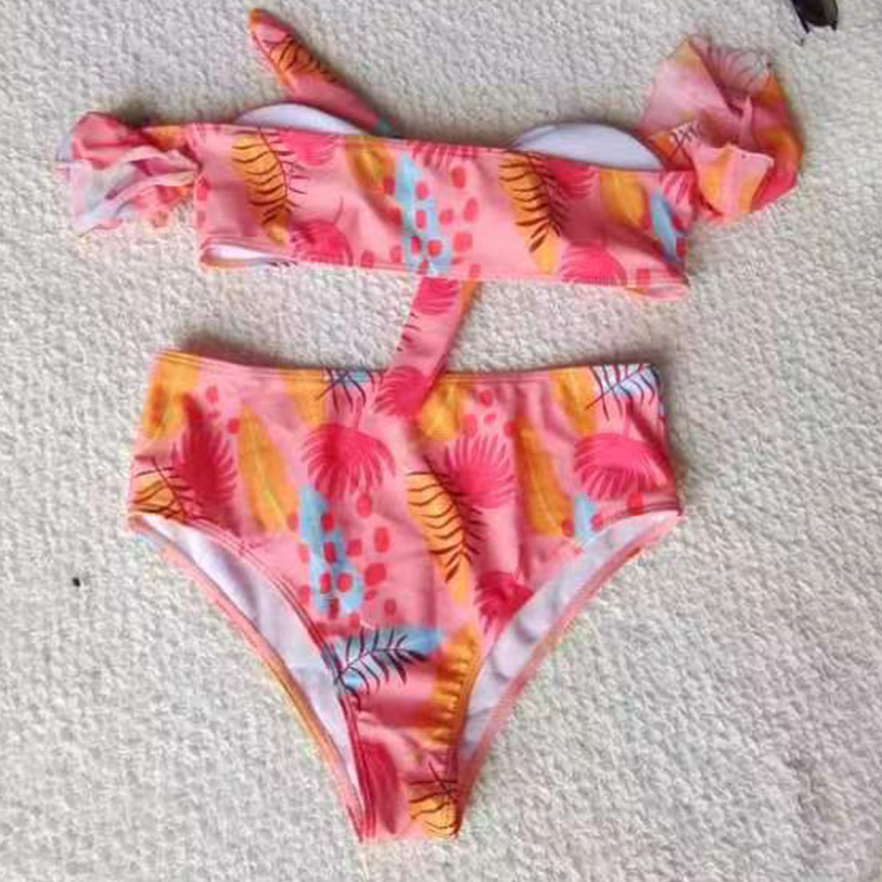 Γυναικείο μαγιό δύο τεμαχίων από πολυεστέρα, με επένδυση στήθους, χωρίς τιράντες, μπικίνι κάτω μέρος