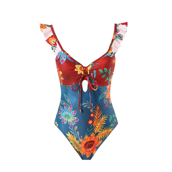 Δύο τεμάχια μαγιό με φούστα chiffon για γυναίκες – Νάιλον 80%, βάρος 340 g, επένδυση πολυεστέρα 95%, μαξιλαράκι στήθους, ανοιχτή πλάτη, σέξι σχεδίαση