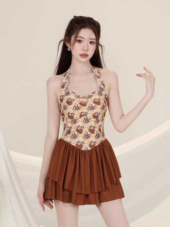 Γυναικείο ολόσωμο μαγιό με ενσωματωμένη επένδυση στήθους, χωρίς μανίκια, νάιλον ύφασμα, επένδυση πολυεστέρα