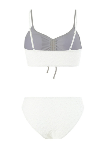 Γυναικείο μαγιό τριών μερών με επένδυση στήθους, ύφασμα πολυεστέρα-σπάντεξ 82% σπάντεξ, επικάλυψη 18% πολυεστέρα-σπάντεξ; μοτίβο σταθερό, συντηρητικό στυλ, κατάλληλο για κολύμβηση