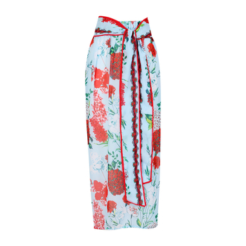 Ολόσωμο γυναικείο μαγιό με ψηλή μέση και φούστα από δίχτυ, γρήγορο στέγνωμα, επένδυση στήθους, χωρίς μανίκια