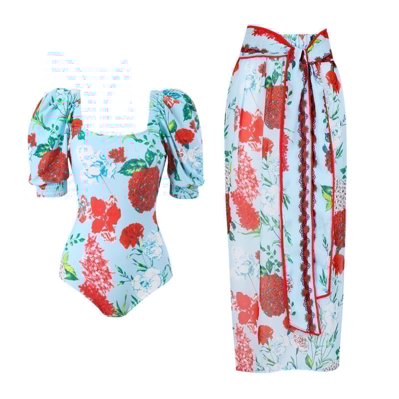 Ολόσωμο γυναικείο μαγιό με ψηλή μέση και φούστα από δίχτυ, γρήγορο στέγνωμα, επένδυση στήθους, χωρίς μανίκια