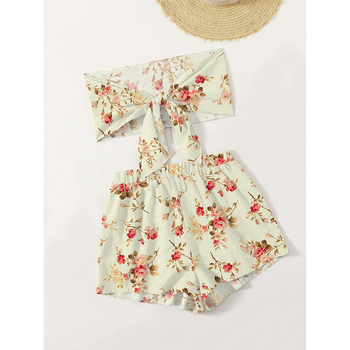 Σετ δύο τεμαχίων με τοπ χωρίς τιράντες και ζωικό μοτίβο, χωρίς μανίκια, ύφασμα πολυεστέρα-ελαστάνη, καλοκαίρι 2024