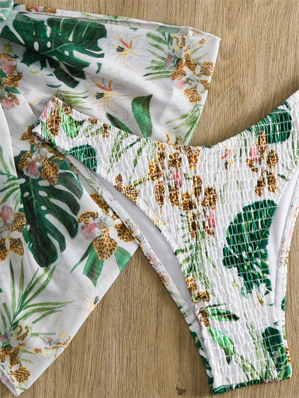 Ženski seksi bikini s visokim strukom i trokutastim stražnjim dijelom, s napunjenim gornjim dijelom, poliester