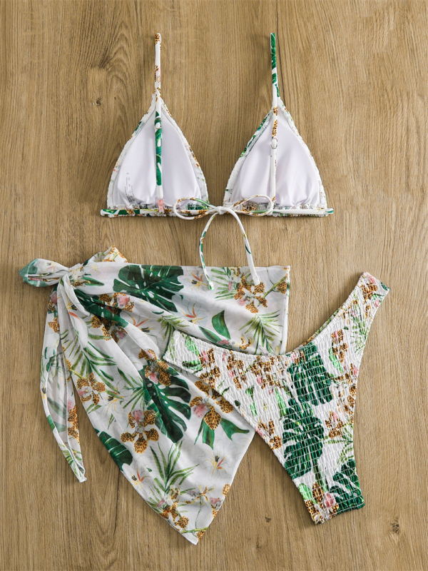 Ženski seksi bikini s visokim strukom i trokutastim stražnjim dijelom, s napunjenim gornjim dijelom, poliester