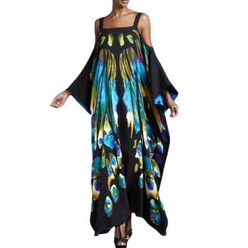 Κάλυμμα παραλίας με τιράντες, μακριά φούστα για παραλία, gradient εκτύπωση, πολυεστέρας με γρήγορο στέγνωμα