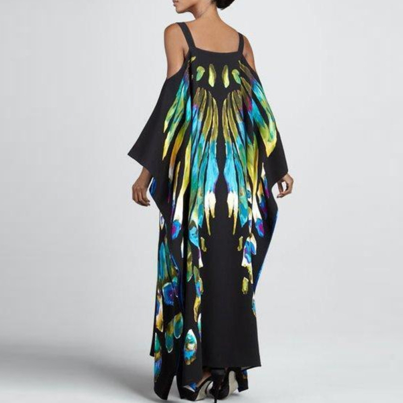 Strandfedő ruházat pántos, hosszú strandszoknya, gradiens mintázat, gyorsan száradó poliészter