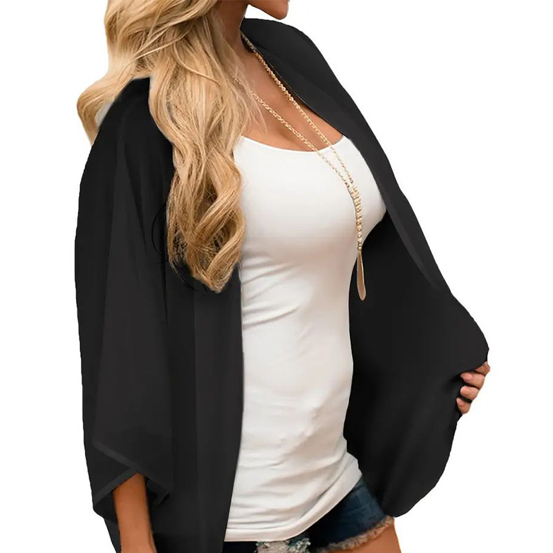 Bluza de maternitate din chiffon, mâneci semi-lungi, culoare solidă, material poliester, stil de vară japonezo-coreean lejer