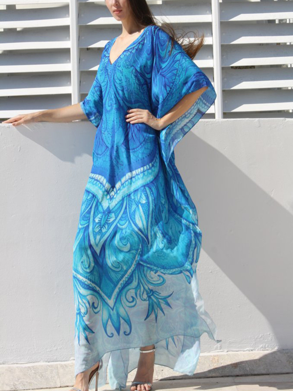 Rochie-cover-up de plajă pentru femei – croială lejeră în stil roabă, protecție solară, poliester, căptușeală poliester, 180 g, potrivită pentru înot și apă cu adâncime mică