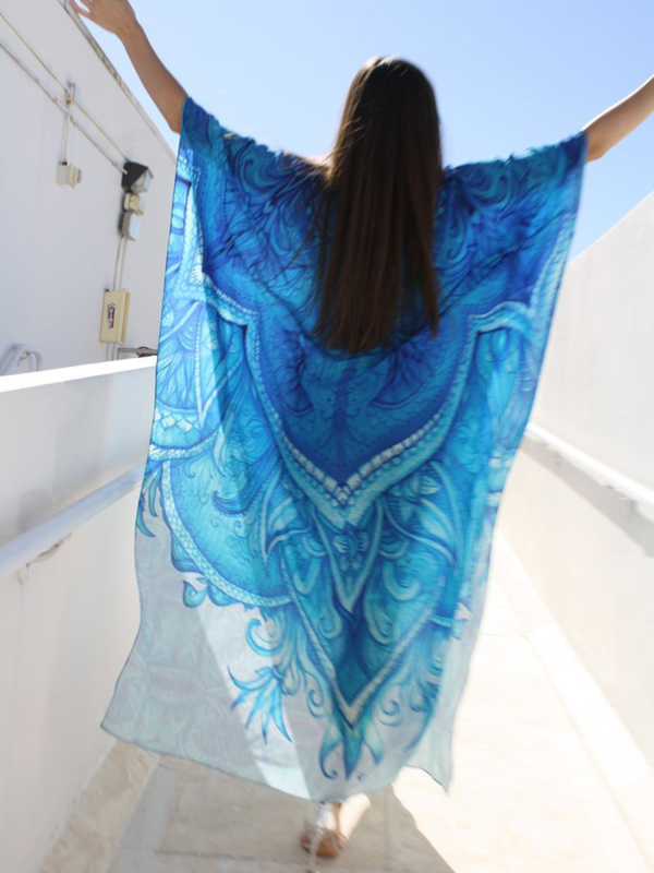 Rochie-cover-up de plajă pentru femei – croială lejeră în stil roabă, protecție solară, poliester, căptușeală poliester, 180 g, potrivită pentru înot și apă cu adâncime mică