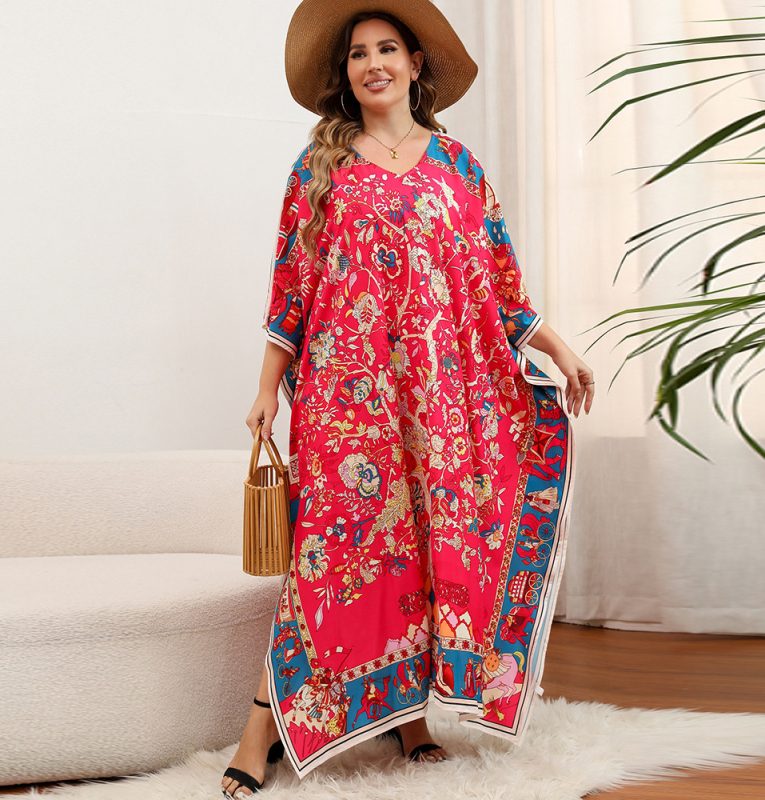 DM618 Rochie de plajă acoperitoare, imprimeu, poliester; căptușeală poliester; conținut țesătură 99% poliester; greutate 280 g/m2; potrivită pentru înot și plajă