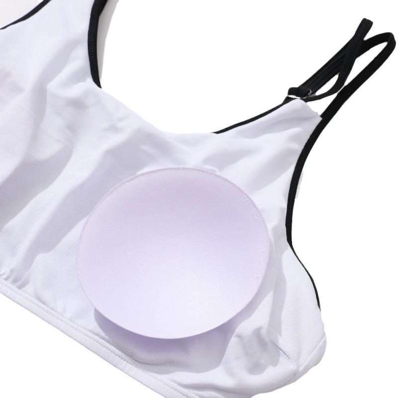 Costum de baie tankini cu imprimare craniu, design split pentru femei, căptușeală la bust, țesătură din poliester, uscare rapidă