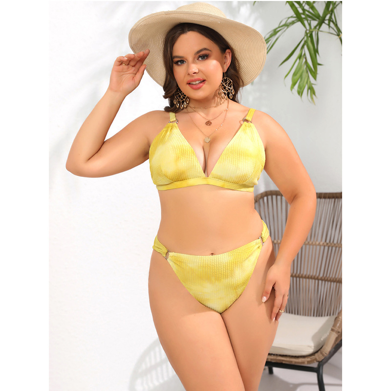 Costum de baie bikini cu bretele halter, decolteu în V profund, cupe căptușite, material poliester, uscare rapidă