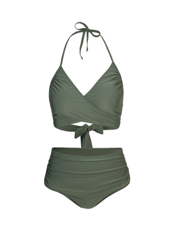 Γυναικείο μαγιό με ψηλόμεσο ρετρό σχέδιο - Συντηρητικό κόψιμο, χωρίς μανίκια, γρήγορο στέγνωμα από πολυεστέρα με επένδυση 18% σπαντέξ, με επένδυση για το στήθος και χωρίς μεταλλική υποστήριξη