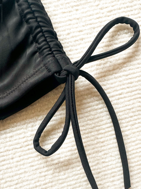 Huichi ženske bikini šorceve s plisiranim dizajnom za oblikovanje trbuha, materijal poliester 82/18, podstava poliester 82/18, gustoća tkanine 100 g/m²