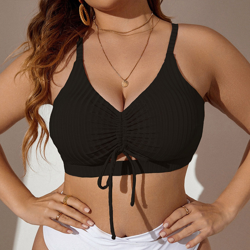 Bikini top s vezicama, bez ojačanja, seksi kroj, bez leđa, 82% poliester s podstavom 18%