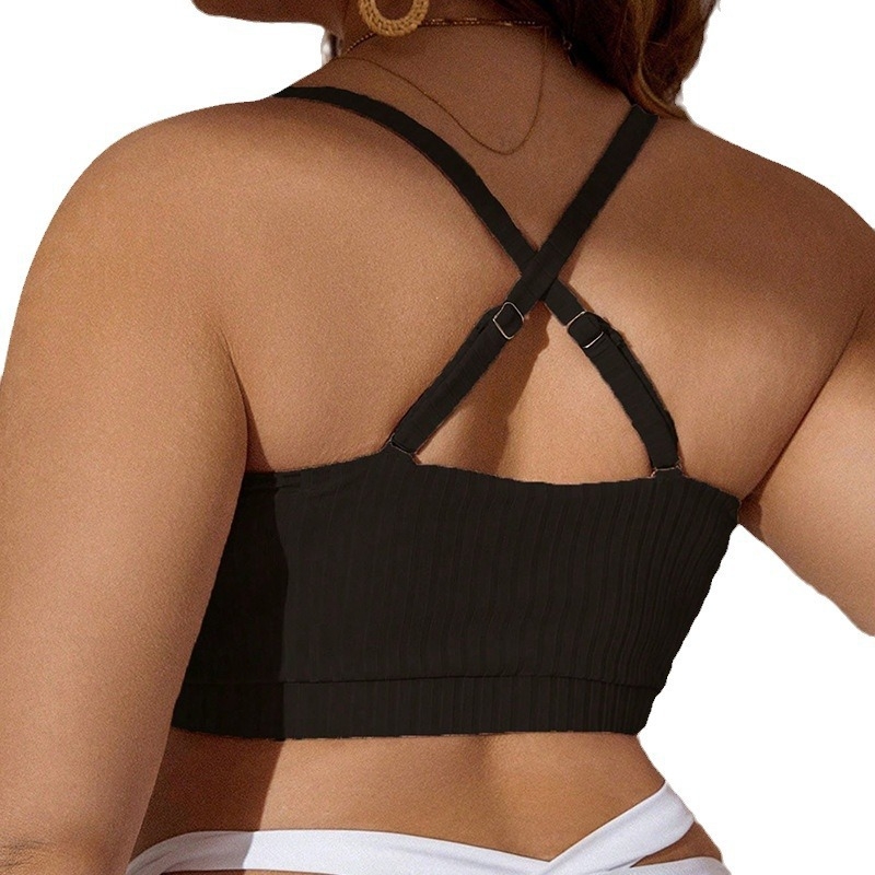 Bikini top s vezicama, bez ojačanja, seksi kroj, bez leđa, 82% poliester s podstavom 18%