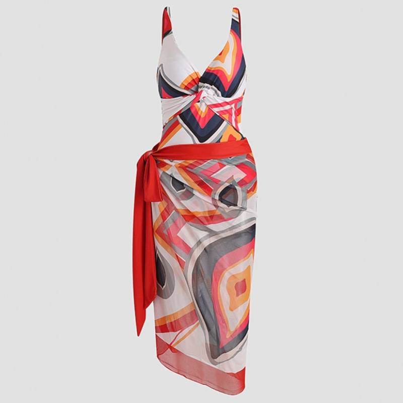 Costum de baie întreg pentru femei, fără mâneci, cu burete în zona bustului, model mic și proaspăt, poliester cu imprimeu digital și căptușeală din 18% spandex