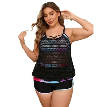 Γυναικείο μαγιό tankini με διαχωρισμένο σχέδιο, πίσω χωρίς πλάτη, sexy σχεδίαση, επένδυση για το στήθος, πολυεστέρας 82% + επένδυση από σπαντέξ 18%