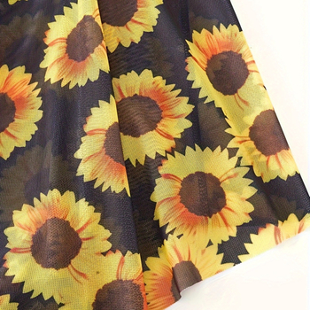 Γυναικείο ολόσωμο μαγιό με εκτύπωση ηλιοτρόπιο, πολυεστερική ύφανση, επένδυση στήθους, χωρίς ενίσχυση, χωρίς μανίκια