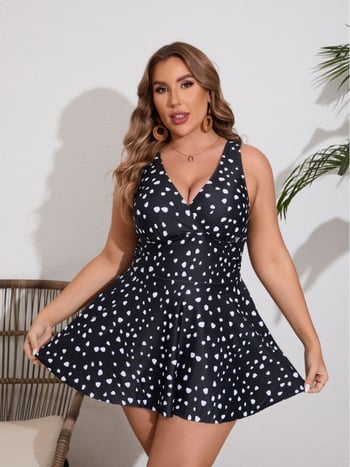 Vetacats Tankini cu fustă pentru femei — imprimeu floral, talie înaltă, spate decupat, stil conservator, cu bureți pentru sân, material poliester