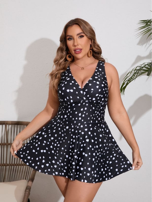 Vetacats Tankini cu fustă pentru femei — imprimeu floral, talie înaltă, spate decupat, stil conservator, cu bureți pentru sân, material poliester