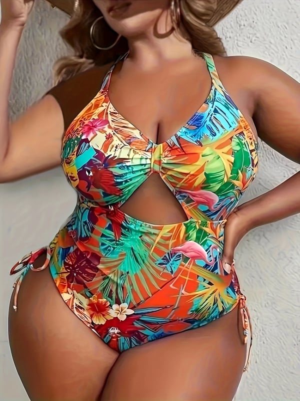 Costum de baie întreg pentru femei, sexy, imprimeu, croială strânsă, cu bureți pentru bust, poliester