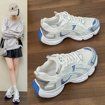 Γυναικείες καθημερινές sneakers εμπνευσμένες από Forrest Gump, PU πάνω μέρος, στρογγυλή μύτη, μεσαίο ύψος τακουνιού 3–5 cm