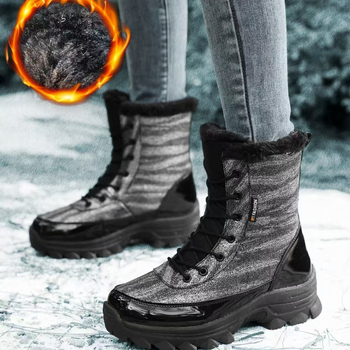 Moteriški žieminiai batai su dirbtiniu velūru viduje, PU viršus, MD padas, raišteliai