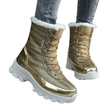 Moteriški žieminiai batai su dirbtiniu velūru viduje, PU viršus, MD padas, raišteliai