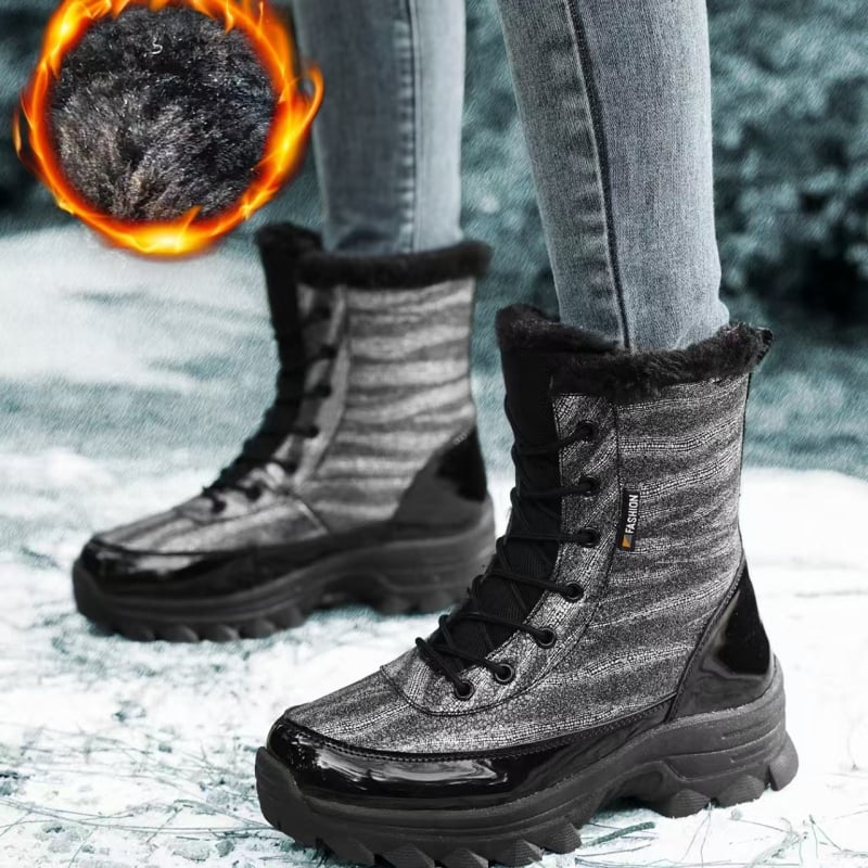 Moteriški žieminiai batai su dirbtiniu velūru viduje, PU viršus, MD padas, raišteliai