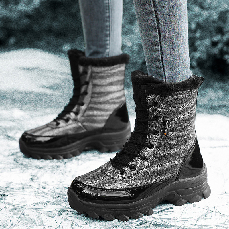 Moteriški žieminiai batai su dirbtiniu velūru viduje, PU viršus, MD padas, raišteliai