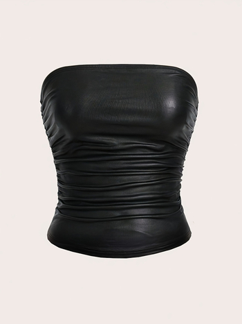 Γυναικείος τοπ χωρίς τιράντες, στενή εφαρμογή, πολύ κοντό μήκος έως 40 εκ, πολυεστέρας 95%+, Καλοκαίρι 2025