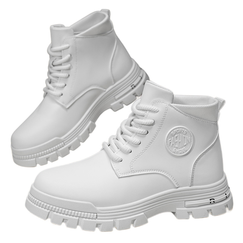 Vīriešu Martin zābaki ar PU augšējo daļu, gumijas zole, apaļš purns, priekšējā šņorēšana, vidējā augšējā daļa