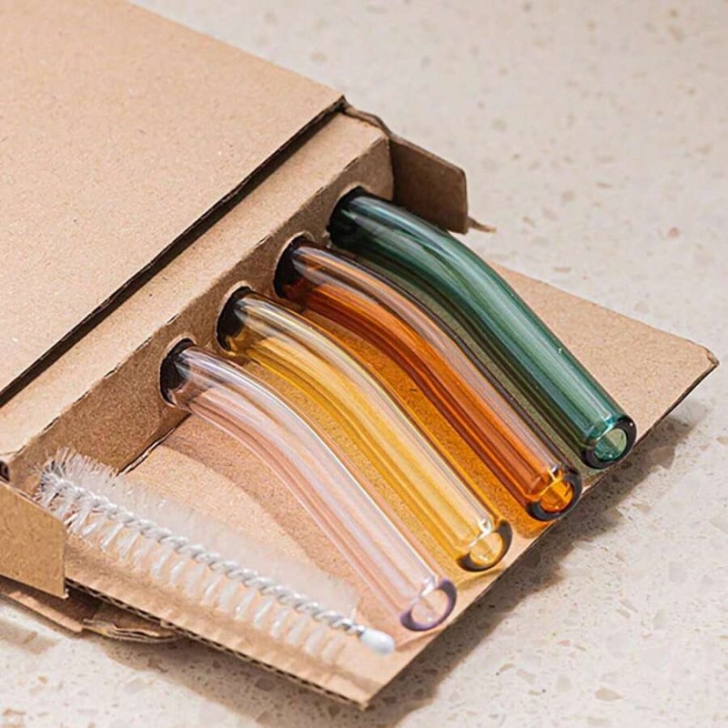 Stikliniai daugkartinio naudojimo šiaudeliai su valymo šepetėliu, Naujojo Kinų stiliaus (prekės kodas sh72757000)