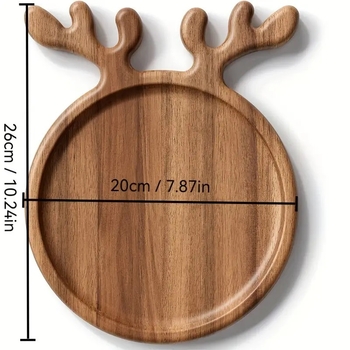 Πιάτο σερβιρίσματος από ξύλο ακακίας, ασύμμετρο σχήμα, στυλ ελαφριάς πολυτέλειας ρετρό, φινίρισμα με ψεκασμό βαφής, δυνατότητα παραγγελίας λογότυπου