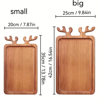Πιάτο σερβιρίσματος από ξύλο ακακίας, ασύμμετρο σχήμα, στυλ ελαφριάς πολυτέλειας ρετρό, φινίρισμα με ψεκασμό βαφής, δυνατότητα παραγγελίας λογότυπου