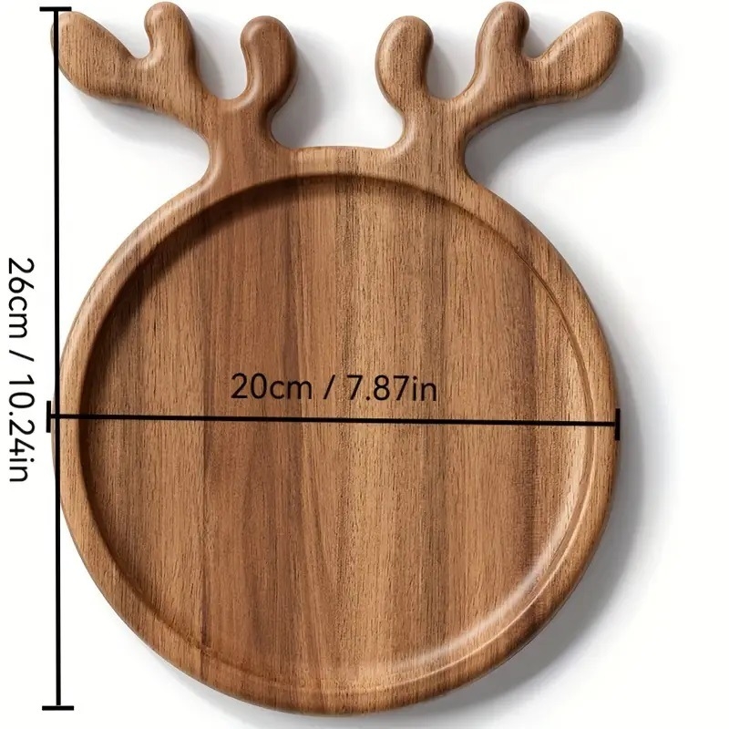 Πιάτο σερβιρίσματος από ξύλο ακακίας, ασύμμετρο σχήμα, στυλ ελαφριάς πολυτέλειας ρετρό, φινίρισμα με ψεκασμό βαφής, δυνατότητα παραγγελίας λογότυπου