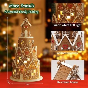Gingerbread House Dekoracija (Medžiaga: Audinys; Stilius: Europos ir Amerikos stilius; Tinkama šventė: Kalėdos; Prekės numeris: zk1729618153687126169)
